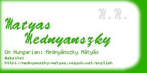 matyas mednyanszky business card